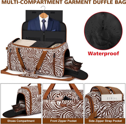 Convertible Garment Bags for Travel - Carry on Garment Duffle Bag with Backpack Straps for Men Women, 4 in 1 Large Travel Duffel Bags with Shoes Compartment Hanging Suit Dress Weekender Bag 3pcs Set