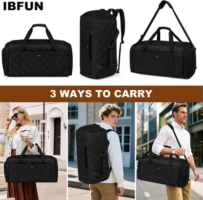 Convertible Garment Bags for Travel - Carry on Garment Duffle Bag with Backpack Straps for Men Women, 4 in 1 Large Travel Duffel Bags with Shoes Compartment Hanging Suit Dress Weekender Bag 3pcs Set