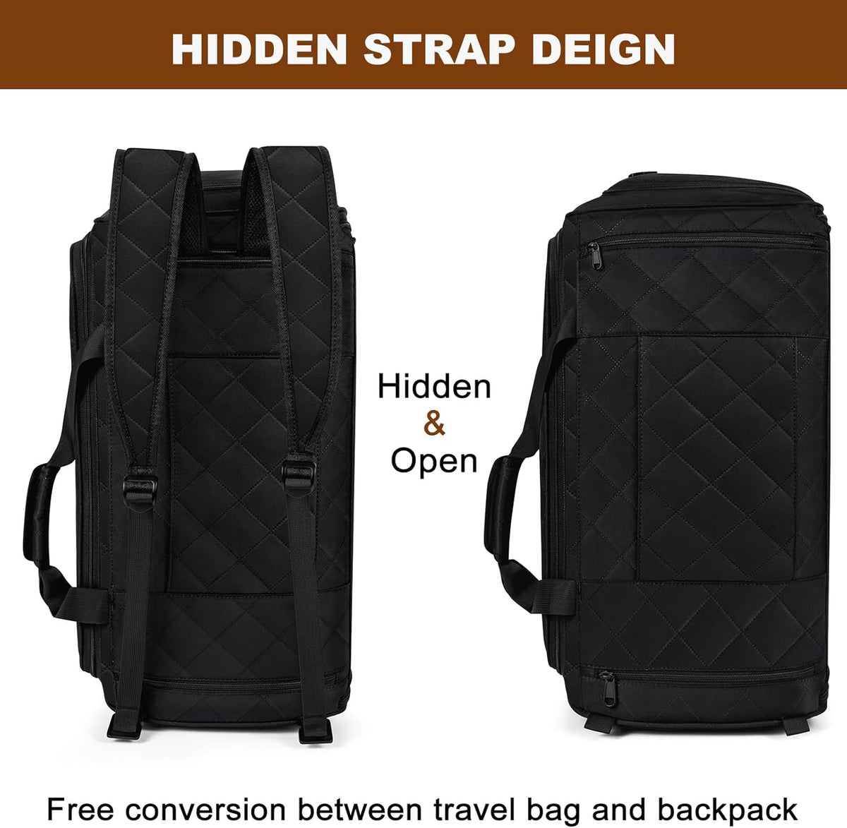 Convertible Garment Bags for Travel - Carry on Garment Duffle Bag with Backpack Straps for Men Women, 4 in 1 Large Travel Duffel Bags with Shoes Compartment Hanging Suit Dress Weekender Bag 3pcs Set