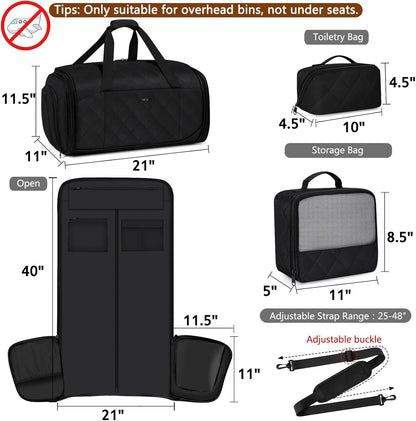 Convertible Garment Bags for Travel - Carry on Garment Duffle Bag with Backpack Straps for Men Women, 4 in 1 Large Travel Duffel Bags with Shoes Compartment Hanging Suit Dress Weekender Bag 3pcs Set