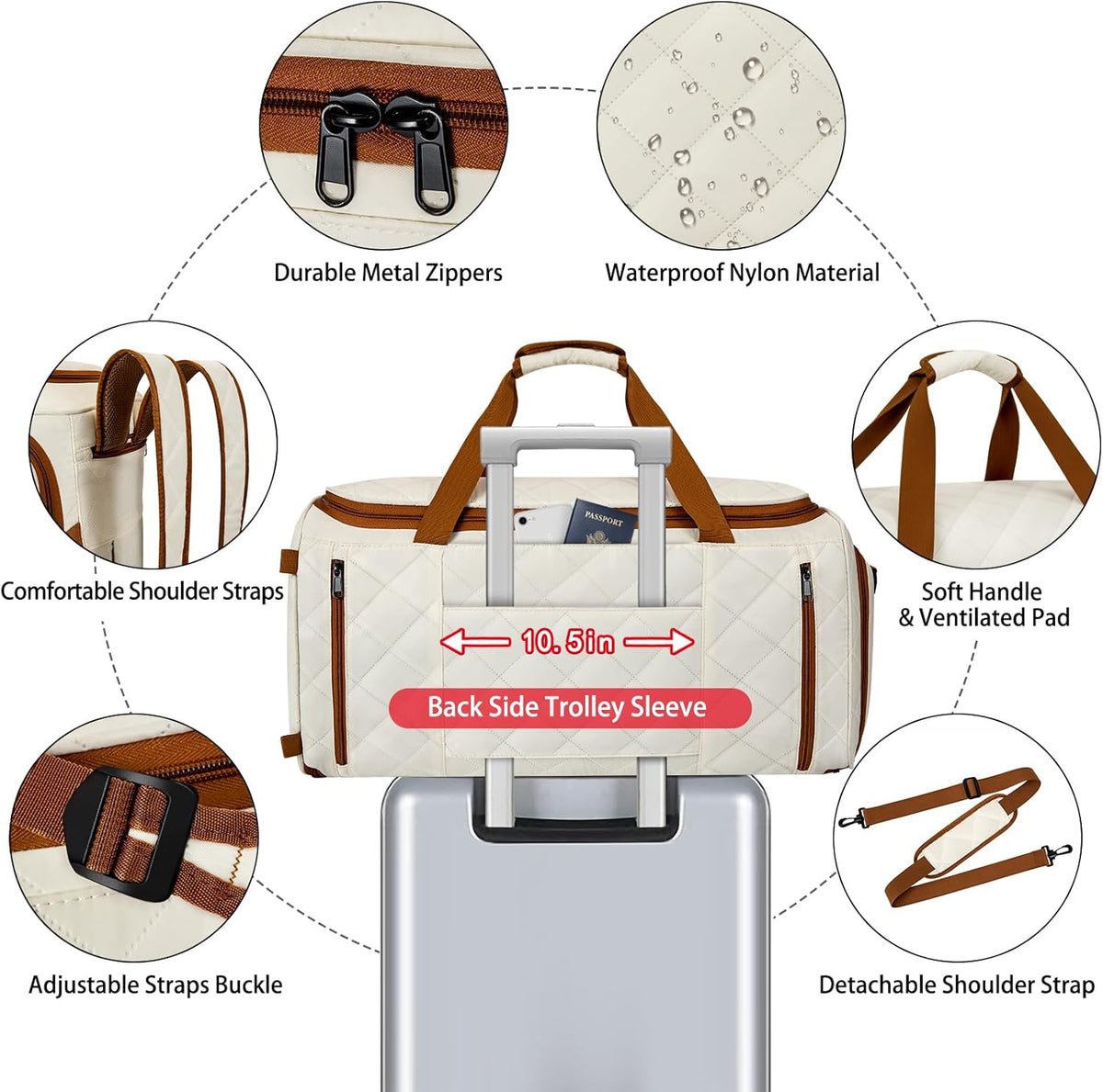 Convertible Garment Bags for Travel - Carry on Garment Duffle Bag with Backpack Straps for Men Women, 4 in 1 Large Travel Duffel Bags with Shoes Compartment Hanging Suit Dress Weekender Bag 3pcs Set