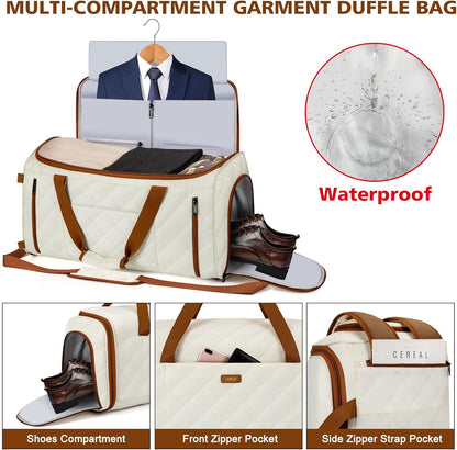 Convertible Garment Bags for Travel - Carry on Garment Duffle Bag with Backpack Straps for Men Women, 4 in 1 Large Travel Duffel Bags with Shoes Compartment Hanging Suit Dress Weekender Bag 3pcs Set