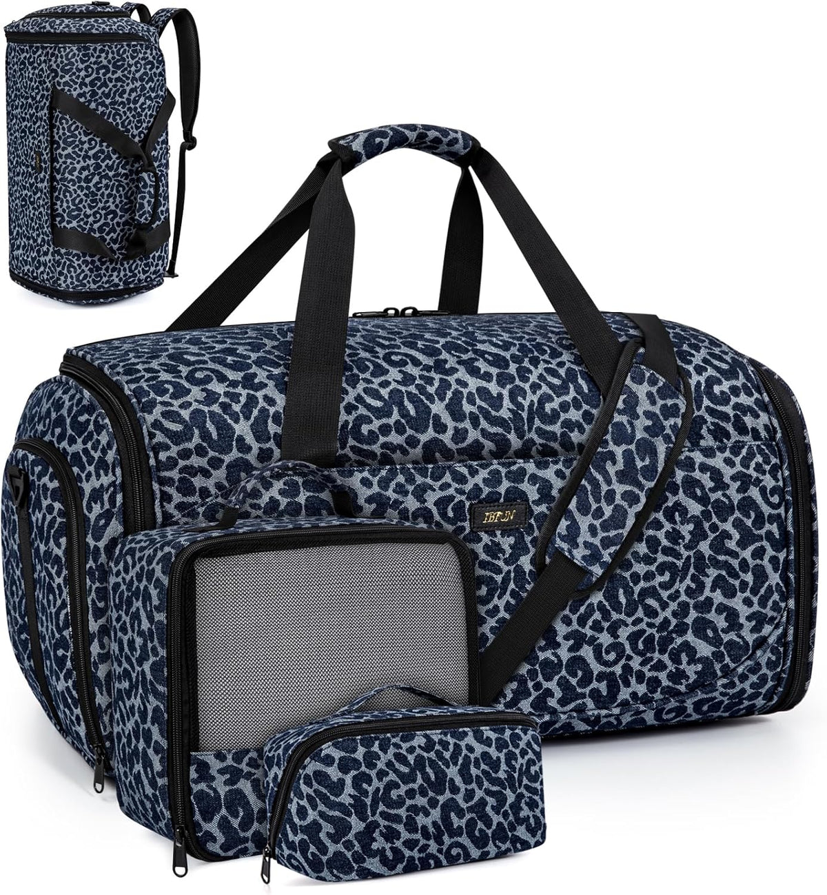 Convertible Garment Bags for Travel - Carry on Garment Duffle Bag with Backpack Straps for Men Women, 4 in 1 Large Travel Duffel Bags with Shoes Compartment Hanging Suit Dress Weekender Bag 3pcs Set