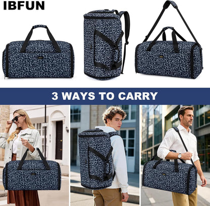 Convertible Garment Bags for Travel - Carry on Garment Duffle Bag with Backpack Straps for Men Women, 4 in 1 Large Travel Duffel Bags with Shoes Compartment Hanging Suit Dress Weekender Bag 3pcs Set
