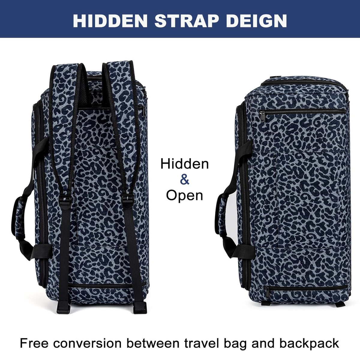 Convertible Garment Bags for Travel - Carry on Garment Duffle Bag with Backpack Straps for Men Women, 4 in 1 Large Travel Duffel Bags with Shoes Compartment Hanging Suit Dress Weekender Bag 3pcs Set
