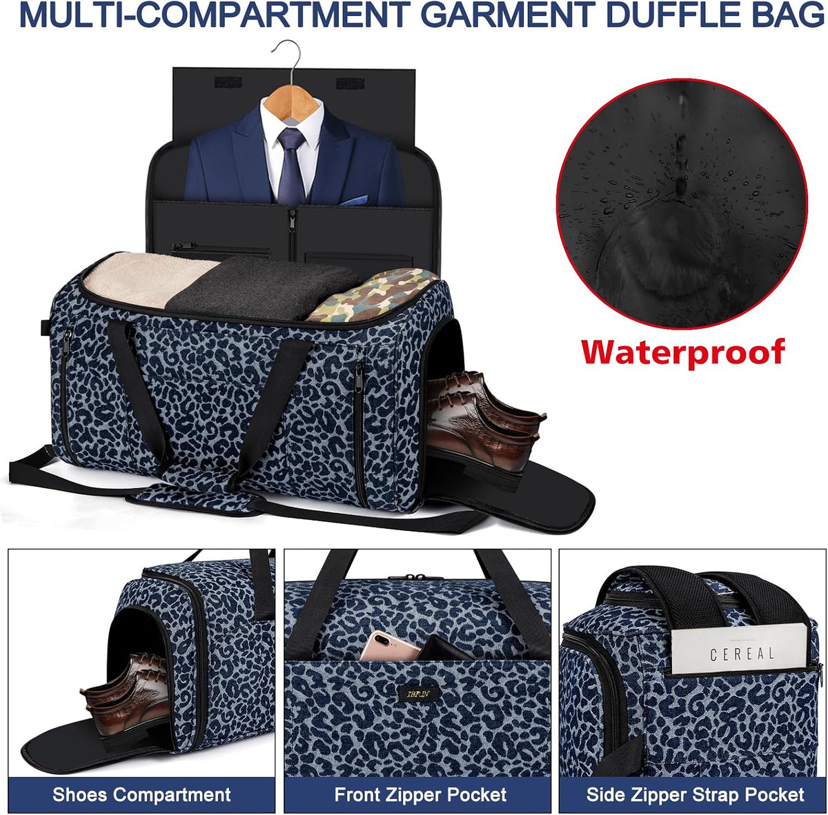 Convertible Garment Bags for Travel - Carry on Garment Duffle Bag with Backpack Straps for Men Women, 4 in 1 Large Travel Duffel Bags with Shoes Compartment Hanging Suit Dress Weekender Bag 3pcs Set