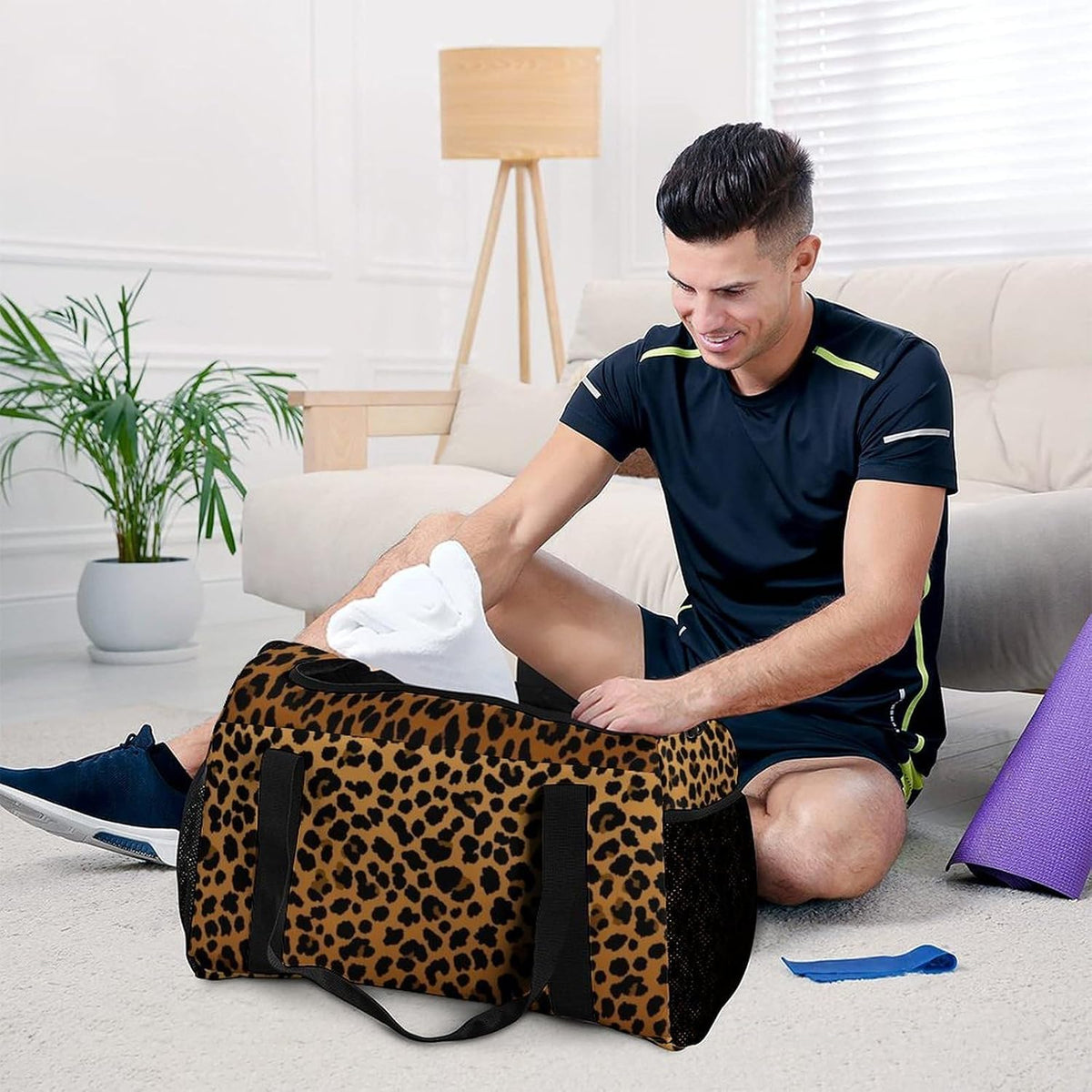Foldable Carry On Travel Duffel Weekender Bag Lightweight Overnight Tote Bag for Men Women Sport