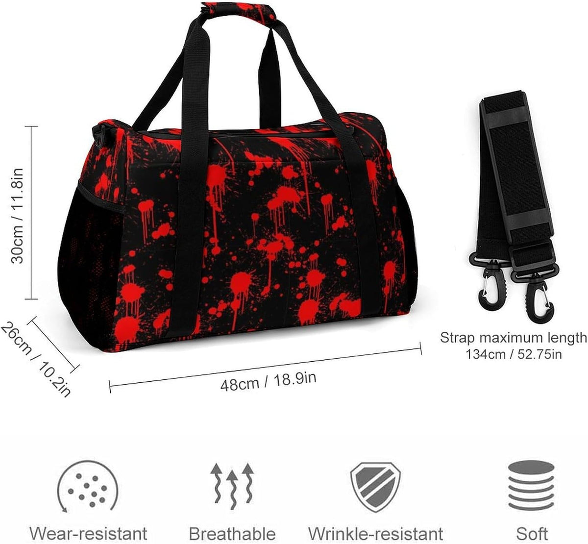 Foldable Carry On Travel Duffel Weekender Bag Lightweight Overnight Tote Bag for Men Women Sport