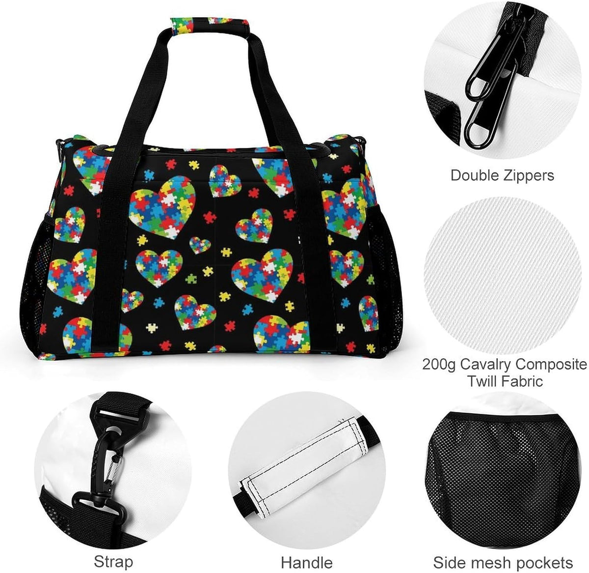 Foldable Carry On Travel Duffel Weekender Bag Lightweight Overnight Tote Bag for Men Women Sport