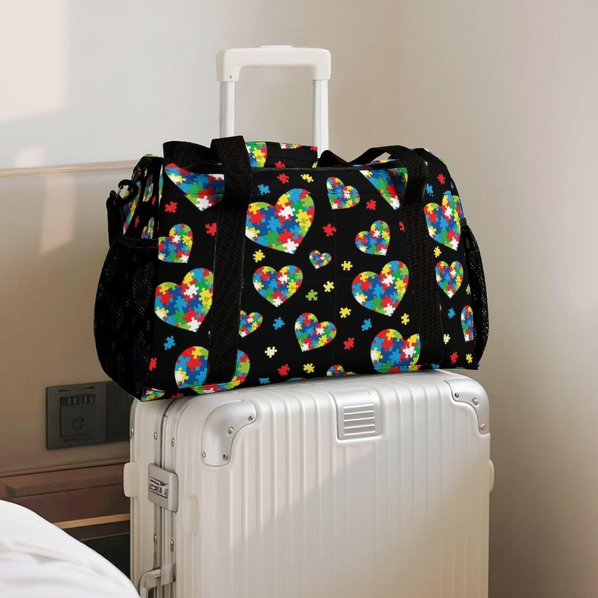 Foldable Carry On Travel Duffel Weekender Bag Lightweight Overnight Tote Bag for Men Women Sport