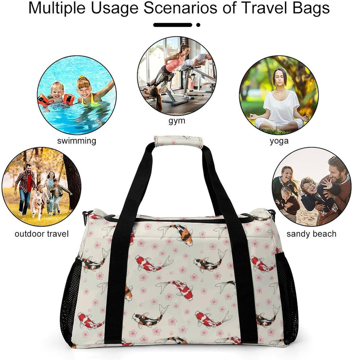 Foldable Carry On Travel Duffel Weekender Bag Lightweight Overnight Tote Bag for Men Women Sport