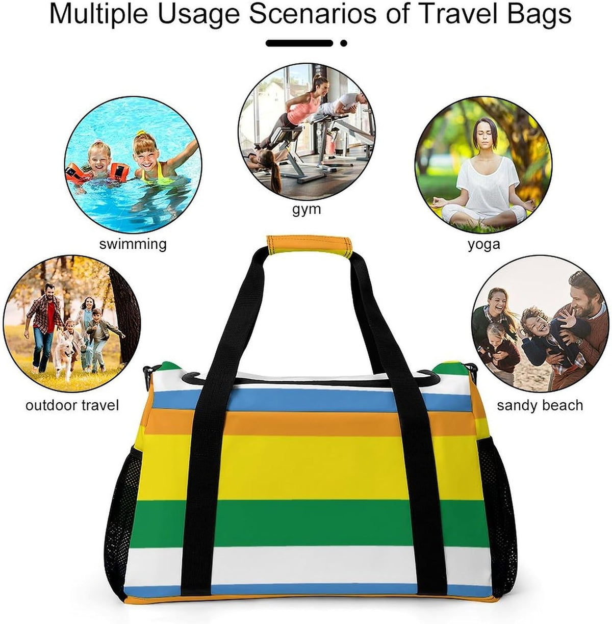 Foldable Carry On Travel Duffel Weekender Bag Lightweight Overnight Tote Bag for Men Women Sport