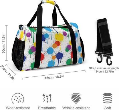 Foldable Carry On Travel Duffel Weekender Bag Lightweight Overnight Tote Bag for Men Women Sport