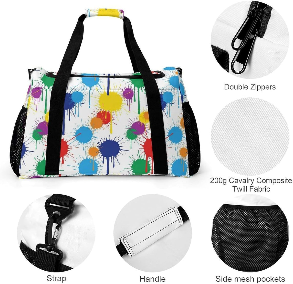 Foldable Carry On Travel Duffel Weekender Bag Lightweight Overnight Tote Bag for Men Women Sport