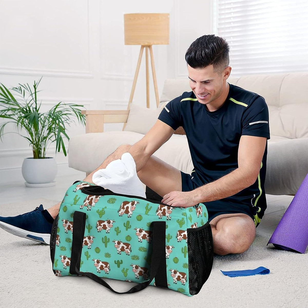 Foldable Carry On Travel Duffel Weekender Bag Lightweight Overnight Tote Bag for Men Women Sport