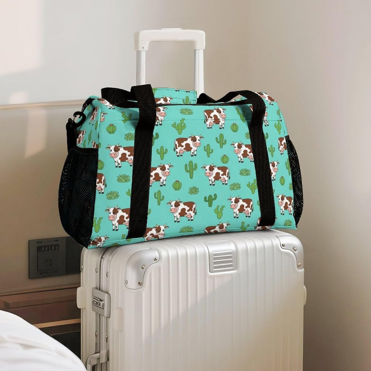 Foldable Carry On Travel Duffel Weekender Bag Lightweight Overnight Tote Bag for Men Women Sport