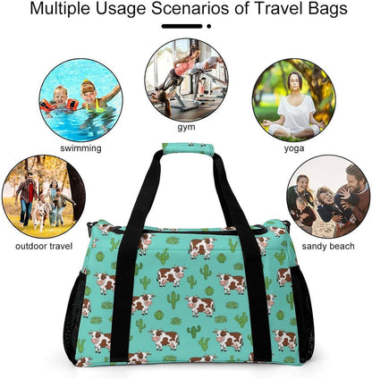 Foldable Carry On Travel Duffel Weekender Bag Lightweight Overnight Tote Bag for Men Women Sport