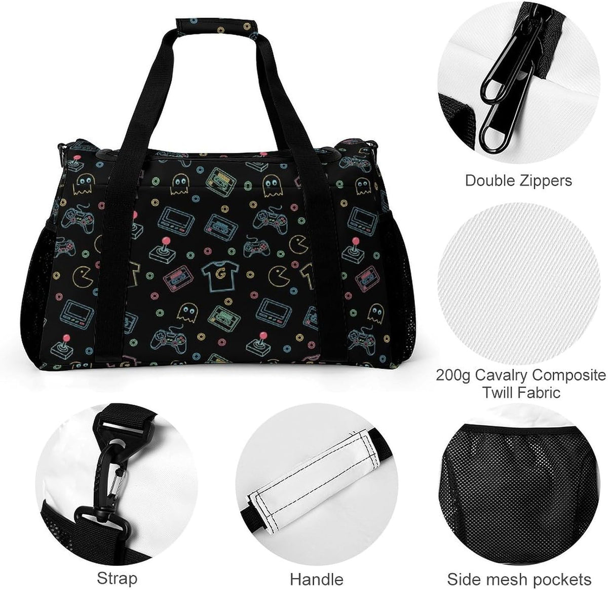 Foldable Carry On Travel Duffel Weekender Bag Lightweight Overnight Tote Bag for Men Women Sport