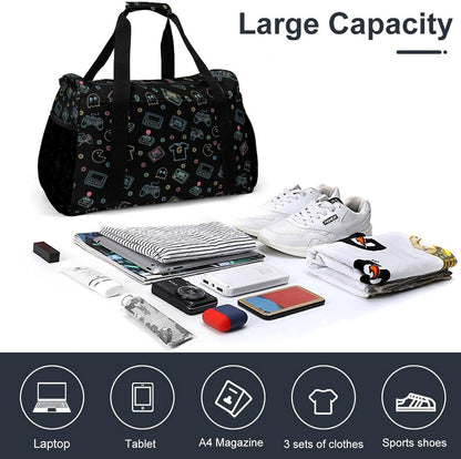 Foldable Carry On Travel Duffel Weekender Bag Lightweight Overnight Tote Bag for Men Women Sport