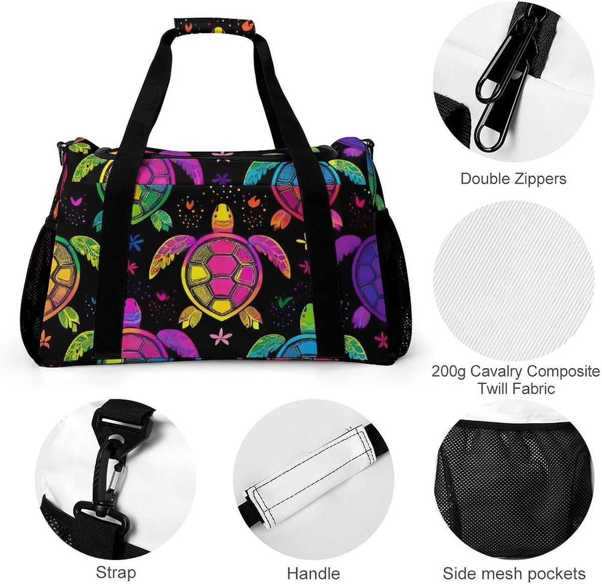 Foldable Carry On Travel Duffel Weekender Bag Lightweight Overnight Tote Bag for Men Women Sport