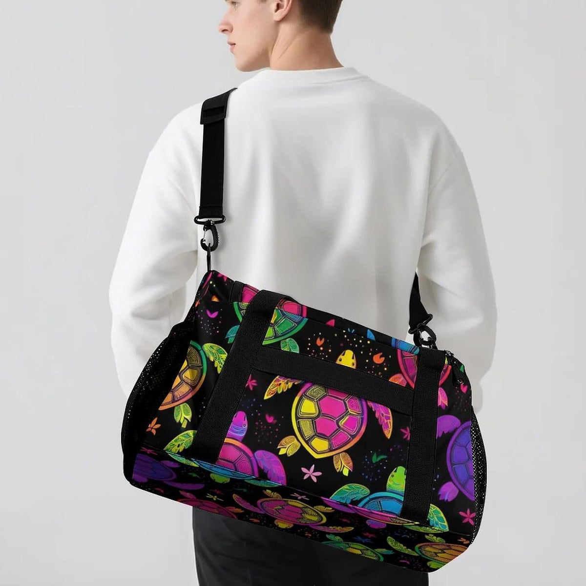 Foldable Carry On Travel Duffel Weekender Bag Lightweight Overnight Tote Bag for Men Women Sport