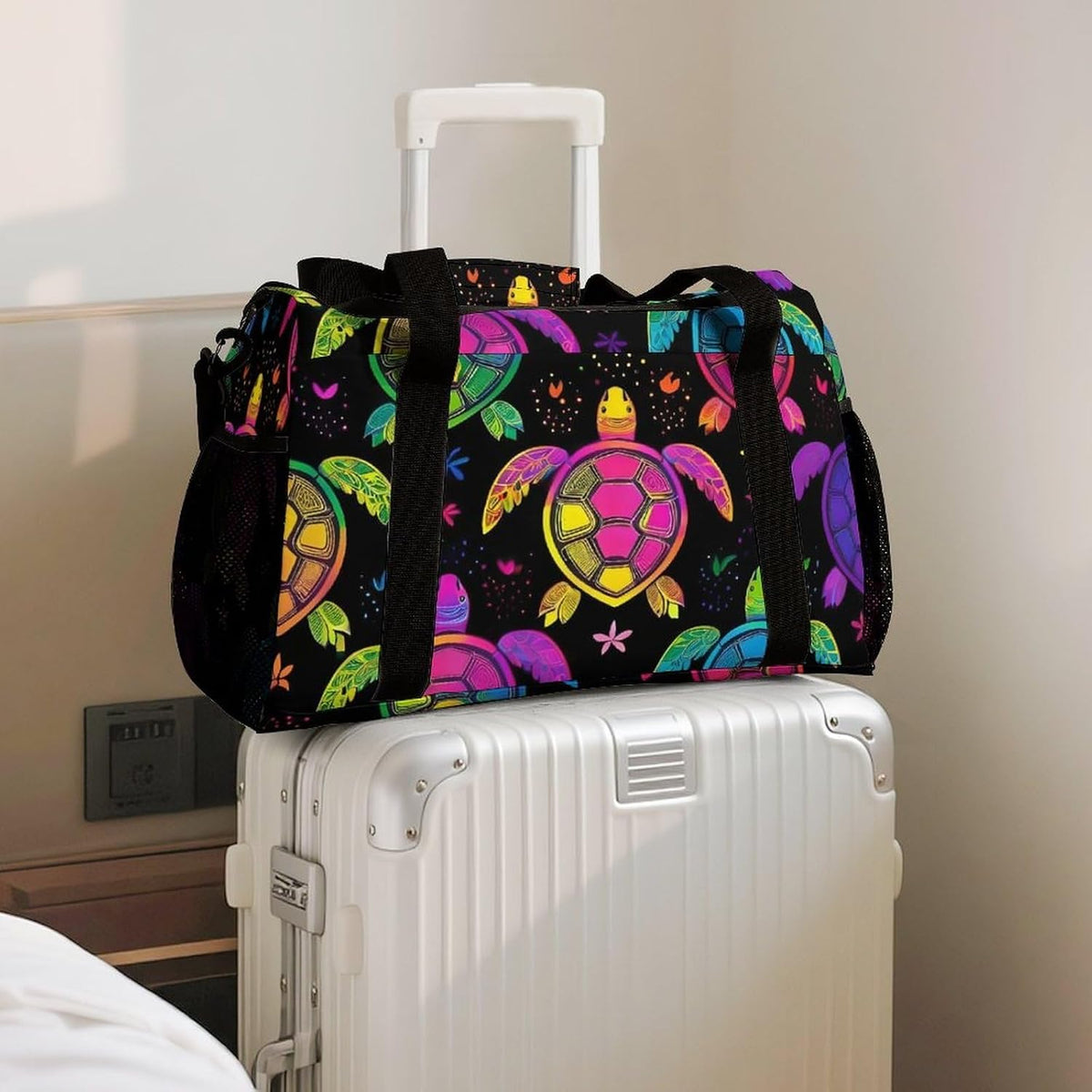 Foldable Carry On Travel Duffel Weekender Bag Lightweight Overnight Tote Bag for Men Women Sport