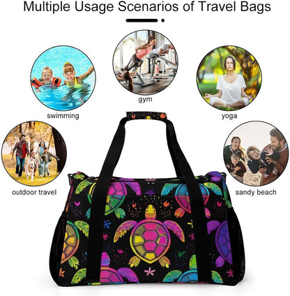 Foldable Carry On Travel Duffel Weekender Bag Lightweight Overnight Tote Bag for Men Women Sport