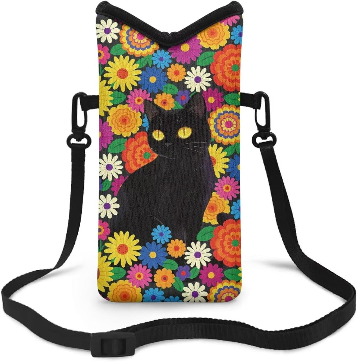 Women Men Crossbody Phone Bag Lightweight Neoprene Cellphone Case Waterproof Phone Carry Pouch for iPhone 15/14/ 13 Pro Max, for Samsung S24, S23+, A25, A35, Hummingbird Floral Pattern - Colors A