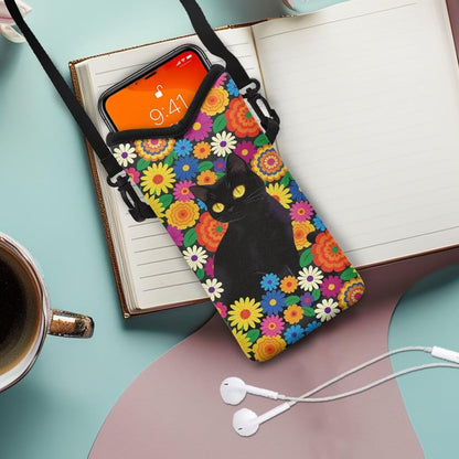 Women Men Crossbody Phone Bag Lightweight Neoprene Cellphone Case Waterproof Phone Carry Pouch for iPhone 15/14/ 13 Pro Max, for Samsung S24, S23+, A25, A35, Hummingbird Floral Pattern - Colors A