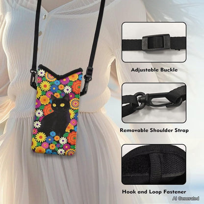 Women Men Crossbody Phone Bag Lightweight Neoprene Cellphone Case Waterproof Phone Carry Pouch for iPhone 15/14/ 13 Pro Max, for Samsung S24, S23+, A25, A35, Hummingbird Floral Pattern - Colors A