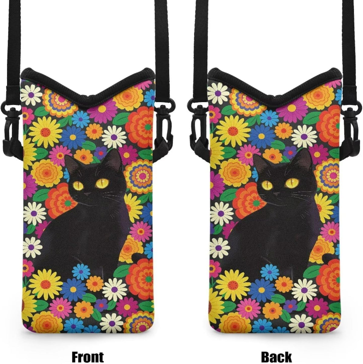 Women Men Crossbody Phone Bag Lightweight Neoprene Cellphone Case Waterproof Phone Carry Pouch for iPhone 15/14/ 13 Pro Max, for Samsung S24, S23+, A25, A35, Hummingbird Floral Pattern - Colors A