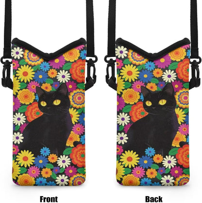 Women Men Crossbody Phone Bag Lightweight Neoprene Cellphone Case Waterproof Phone Carry Pouch for iPhone 15/14/ 13 Pro Max, for Samsung S24, S23+, A25, A35, Hummingbird Floral Pattern - Colors A