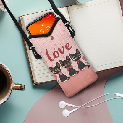 Women Men Crossbody Phone Bag Lightweight Neoprene Cellphone Case Waterproof Phone Carry Pouch for iPhone 15/14/ 13 Pro Max, for Samsung S24, S23+, A25, A35, Hummingbird Floral Pattern - Colors A