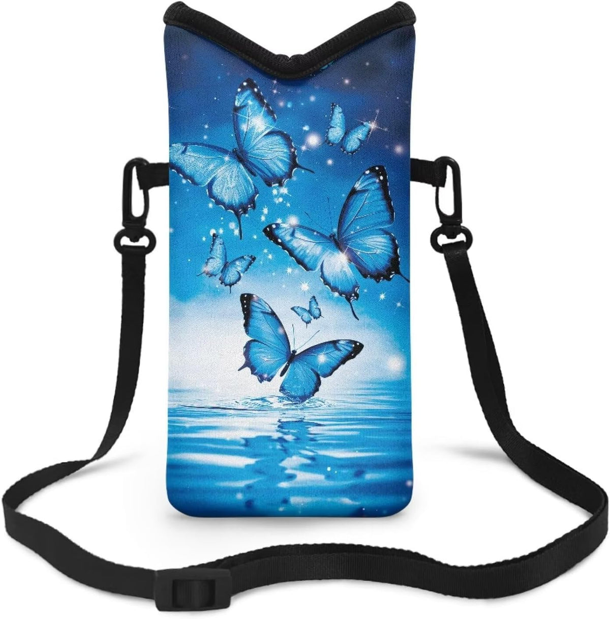 Women Men Crossbody Phone Bag Lightweight Neoprene Cellphone Case Waterproof Phone Carry Pouch for iPhone 15/14/ 13 Pro Max, for Samsung S24, S23+, A25, A35, Hummingbird Floral Pattern - Colors A