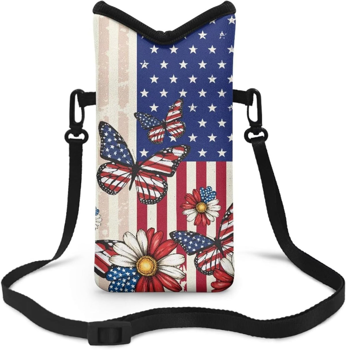 Women Men Crossbody Phone Bag Lightweight Neoprene Cellphone Case Waterproof Phone Carry Pouch for iPhone 15/14/ 13 Pro Max, for Samsung S24, S23+, A25, A35, Hummingbird Floral Pattern - Colors A