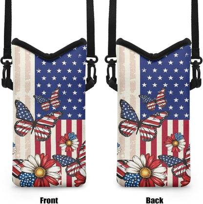 Women Men Crossbody Phone Bag Lightweight Neoprene Cellphone Case Waterproof Phone Carry Pouch for iPhone 15/14/ 13 Pro Max, for Samsung S24, S23+, A25, A35, Hummingbird Floral Pattern - Colors A
