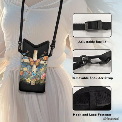 Women Men Crossbody Phone Bag Lightweight Neoprene Cellphone Case Waterproof Phone Carry Pouch for iPhone 15/14/ 13 Pro Max, for Samsung S24, S23+, A25, A35, Hummingbird Floral Pattern - Colors A