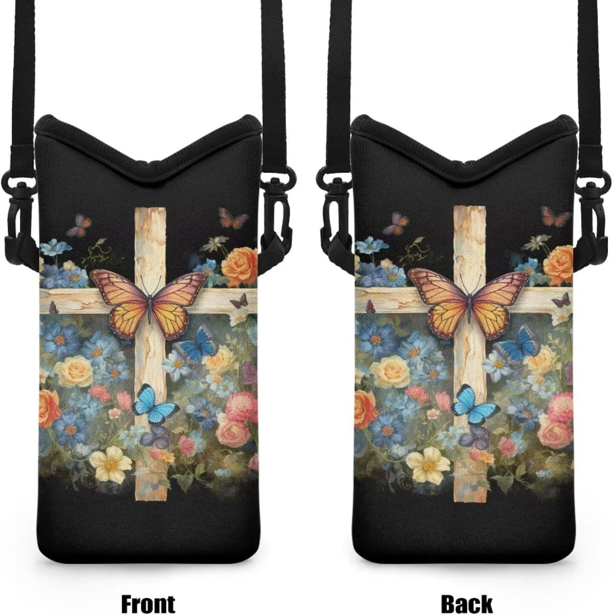 Women Men Crossbody Phone Bag Lightweight Neoprene Cellphone Case Waterproof Phone Carry Pouch for iPhone 15/14/ 13 Pro Max, for Samsung S24, S23+, A25, A35, Hummingbird Floral Pattern - Colors A
