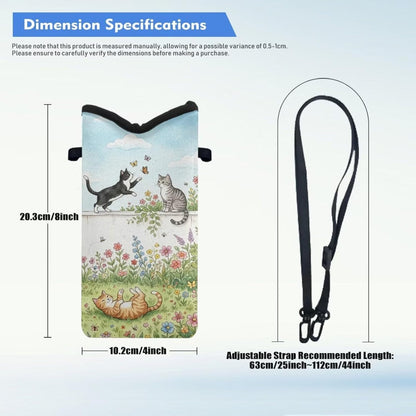 Women Men Crossbody Phone Bag Lightweight Neoprene Cellphone Case Waterproof Phone Carry Pouch for iPhone 15/14/ 13 Pro Max, for Samsung S24, S23+, A25, A35, Hummingbird Floral Pattern - Colors A