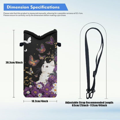 Women Men Crossbody Phone Bag Lightweight Neoprene Cellphone Case Waterproof Phone Carry Pouch for iPhone 15/14/ 13 Pro Max, for Samsung S24, S23+, A25, A35, Hummingbird Floral Pattern - Colors A