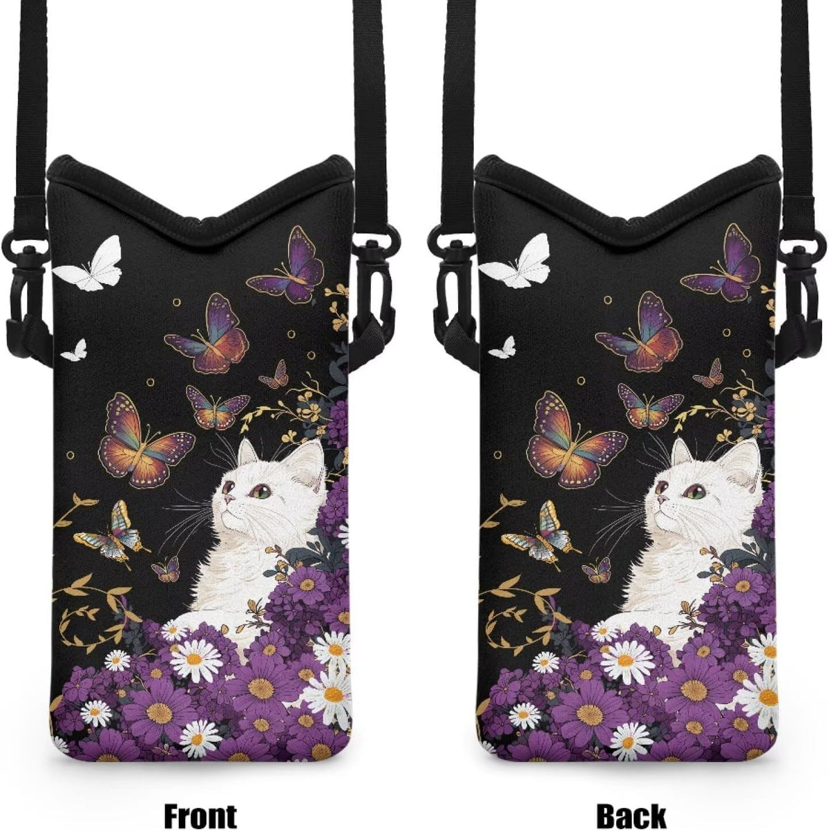 Women Men Crossbody Phone Bag Lightweight Neoprene Cellphone Case Waterproof Phone Carry Pouch for iPhone 15/14/ 13 Pro Max, for Samsung S24, S23+, A25, A35, Hummingbird Floral Pattern - Colors A