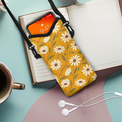 Women Men Crossbody Phone Bag Lightweight Neoprene Cellphone Case Waterproof Phone Carry Pouch for iPhone 15/14/ 13 Pro Max, for Samsung S24, S23+, A25, A35, Hummingbird Floral Pattern - Colors A