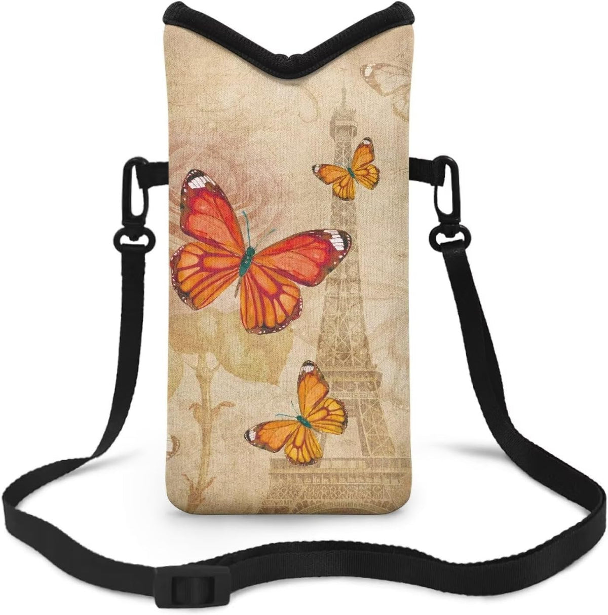 Women Men Crossbody Phone Bag Lightweight Neoprene Cellphone Case Waterproof Phone Carry Pouch for iPhone 15/14/ 13 Pro Max, for Samsung S24, S23+, A25, A35, Hummingbird Floral Pattern - Colors A
