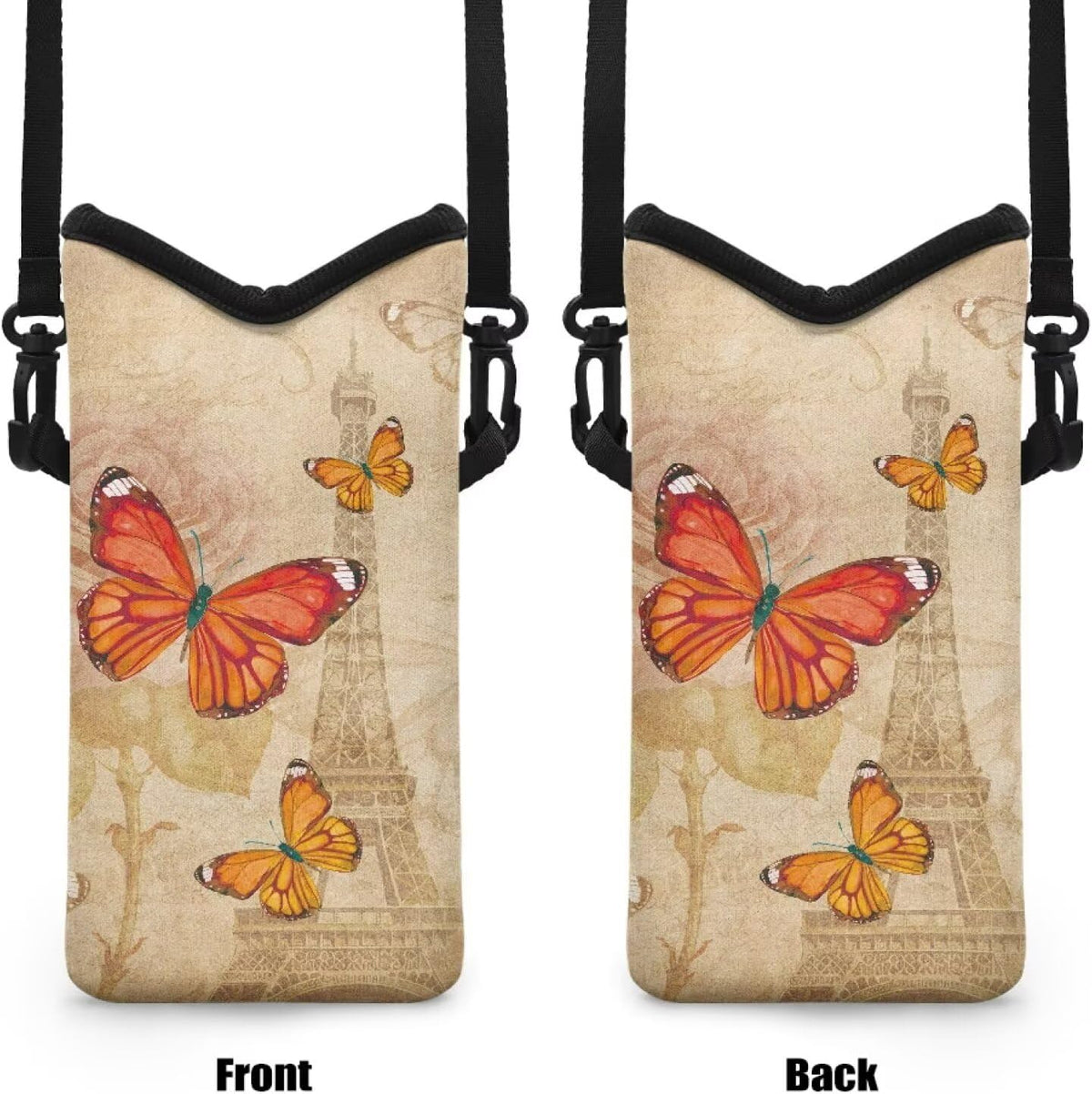 Women Men Crossbody Phone Bag Lightweight Neoprene Cellphone Case Waterproof Phone Carry Pouch for iPhone 15/14/ 13 Pro Max, for Samsung S24, S23+, A25, A35, Hummingbird Floral Pattern - Colors A