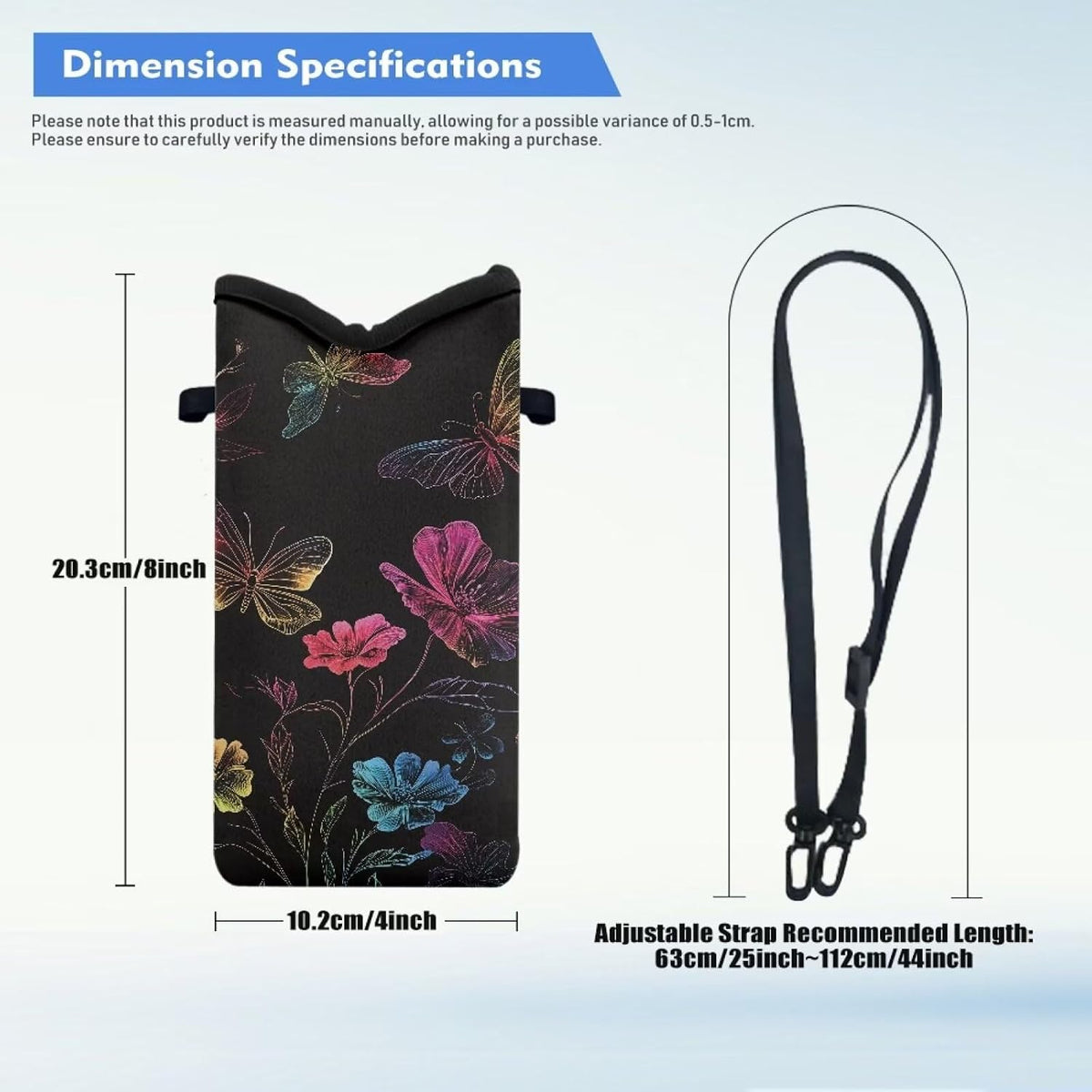 Women Men Crossbody Phone Bag Lightweight Neoprene Cellphone Case Waterproof Phone Carry Pouch for iPhone 15/14/ 13 Pro Max, for Samsung S24, S23+, A25, A35, Hummingbird Floral Pattern - Colors A