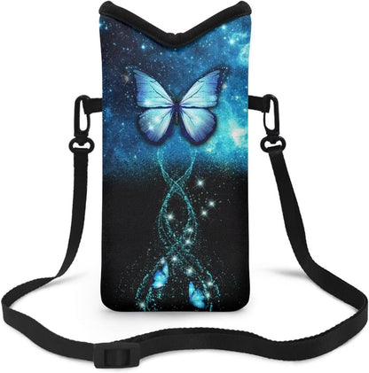Women Men Crossbody Phone Bag Lightweight Neoprene Cellphone Case Waterproof Phone Carry Pouch for iPhone 15/14/ 13 Pro Max, for Samsung S24, S23+, A25, A35, Hummingbird Floral Pattern - Colors A