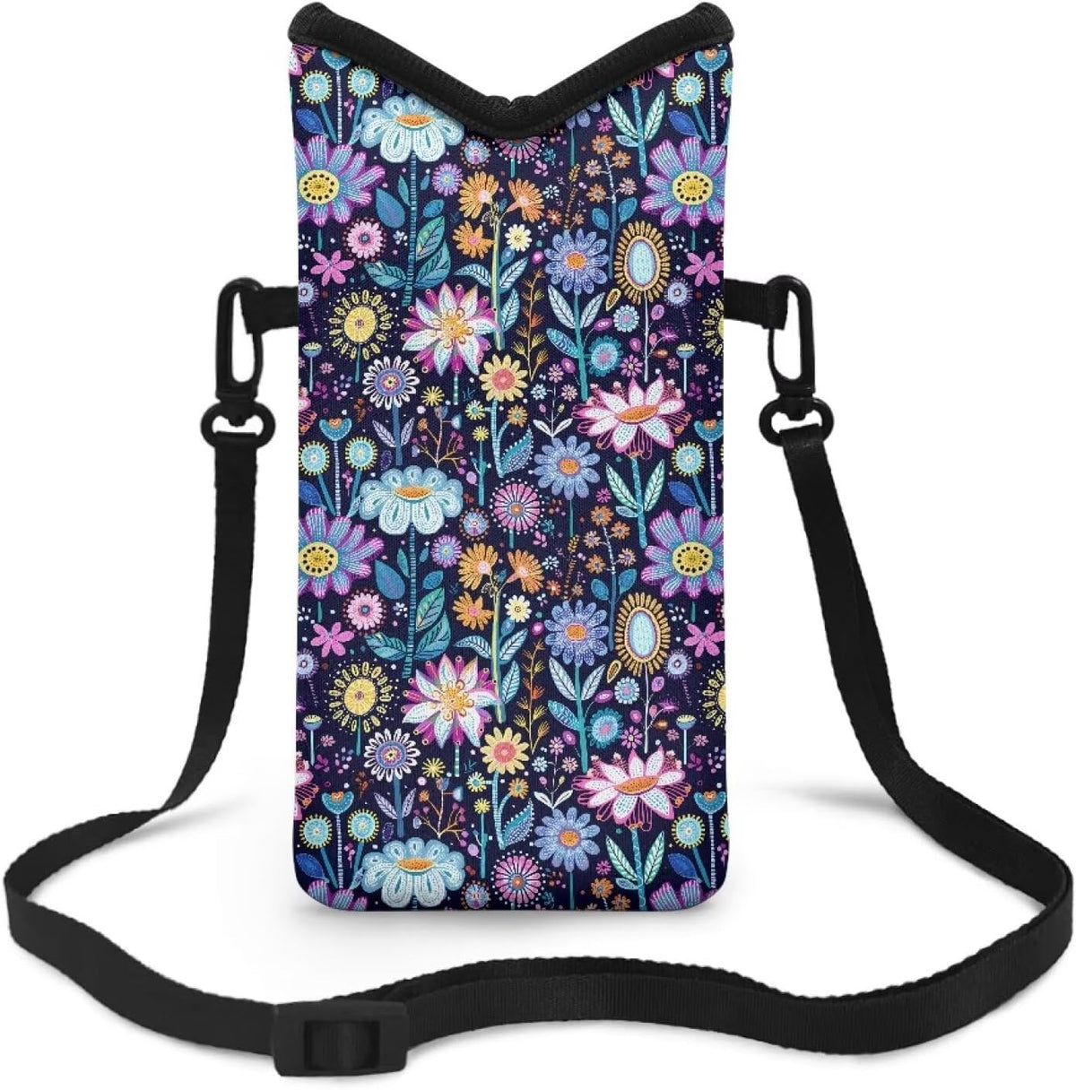 Women Men Crossbody Phone Bag Lightweight Neoprene Cellphone Case Waterproof Phone Carry Pouch for iPhone 15/14/ 13 Pro Max, for Samsung S24, S23+, A25, A35, Hummingbird Floral Pattern - Colors A