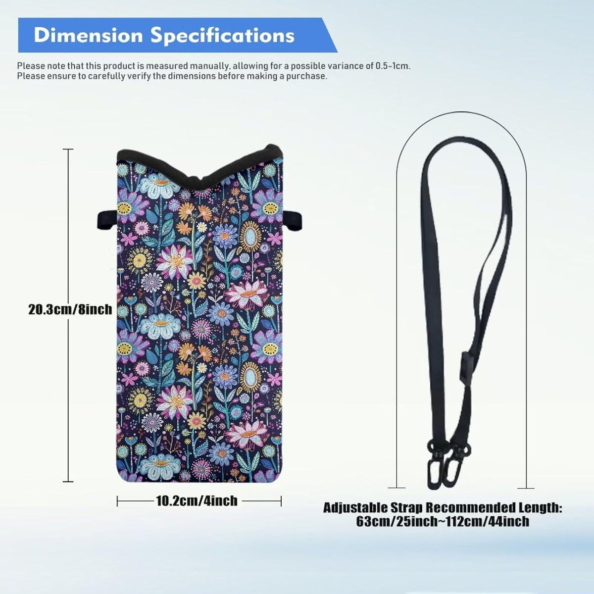 Women Men Crossbody Phone Bag Lightweight Neoprene Cellphone Case Waterproof Phone Carry Pouch for iPhone 15/14/ 13 Pro Max, for Samsung S24, S23+, A25, A35, Hummingbird Floral Pattern - Colors A