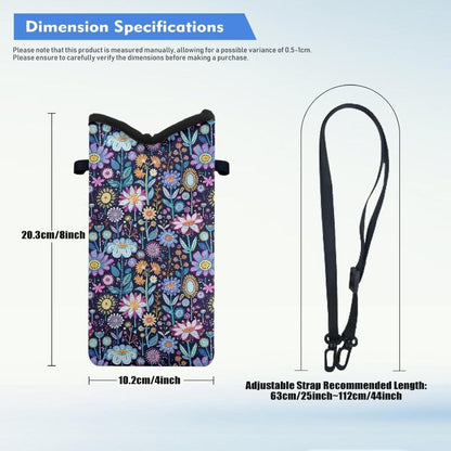 Women Men Crossbody Phone Bag Lightweight Neoprene Cellphone Case Waterproof Phone Carry Pouch for iPhone 15/14/ 13 Pro Max, for Samsung S24, S23+, A25, A35, Hummingbird Floral Pattern - Colors A