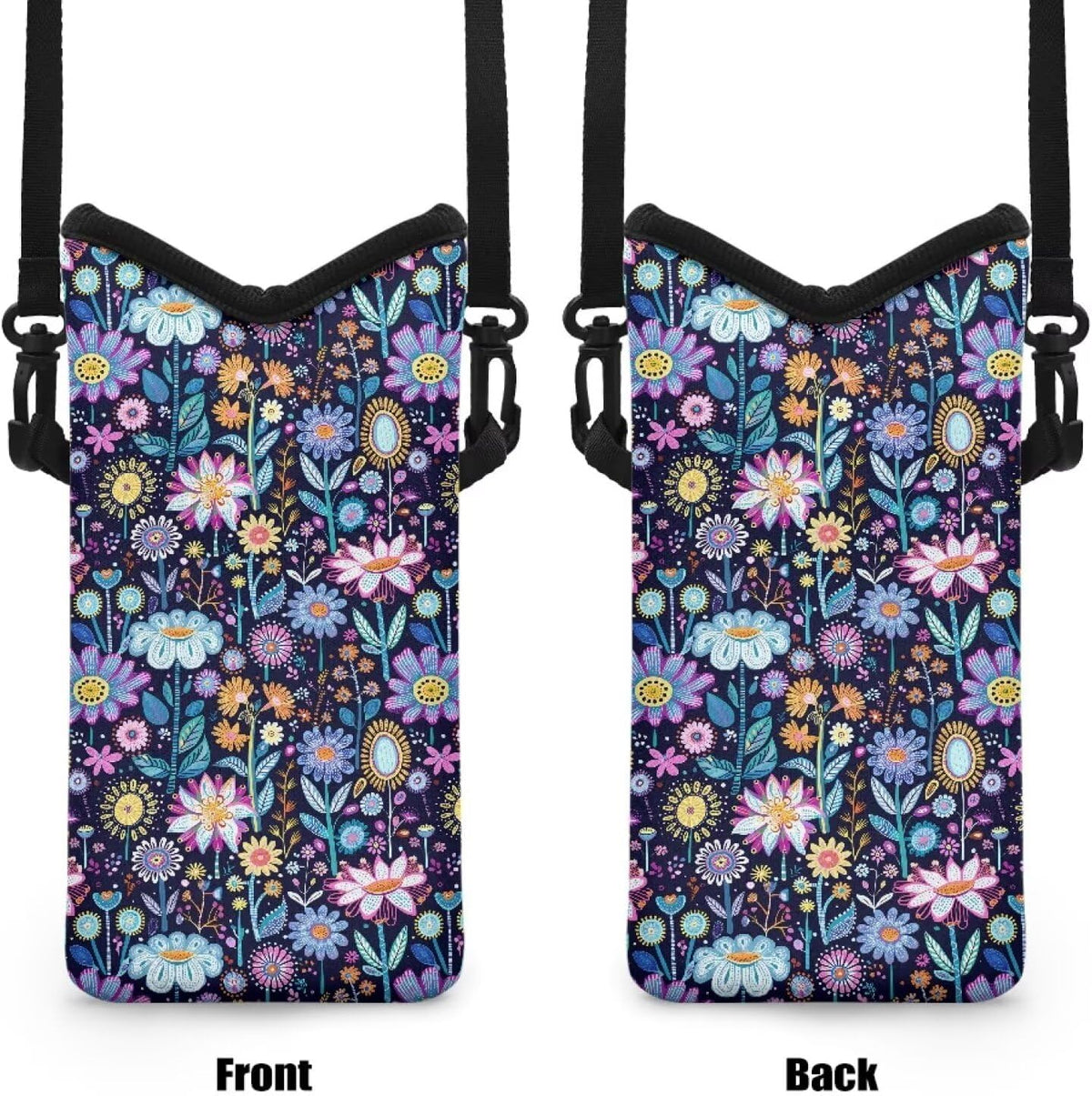 Women Men Crossbody Phone Bag Lightweight Neoprene Cellphone Case Waterproof Phone Carry Pouch for iPhone 15/14/ 13 Pro Max, for Samsung S24, S23+, A25, A35, Hummingbird Floral Pattern - Colors A